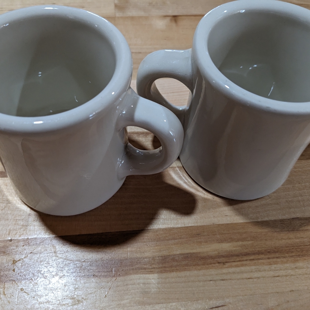 Coffee Mugs Ironstone Restaurant Style, Victor, Vintage, Set Of 2